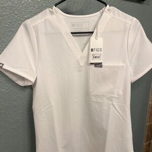 Figs Scrub Top White XXS